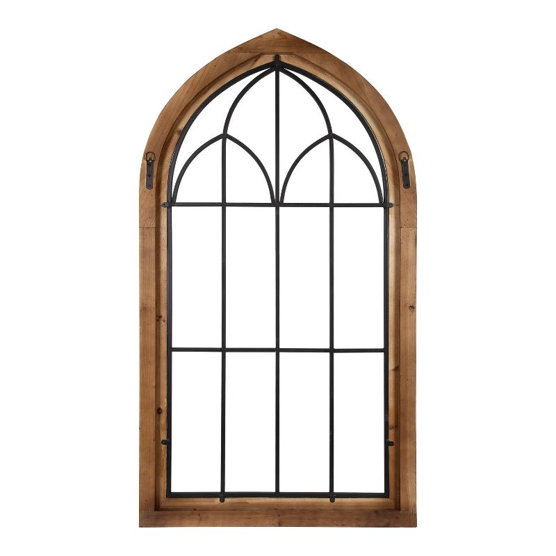 27&#34; x 48&#34; Rennel Window Pane Arch Wall Decor Rustic Brown - Kate and Laurel, 5 of 7