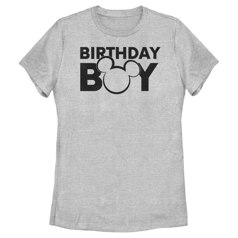 Women's Mickey & Friends Birthday Boy Outline Logo T-Shirt, 1 of 5
