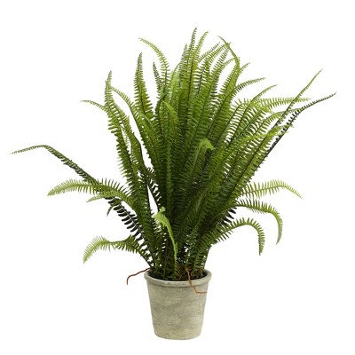 Vickerman 27" Artificial Green Grass in Paper Pot.