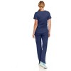 MediChic Women's V-Neck Scrub Set Straight Leg Six Pocket Cargo Scrub Pants with 4-Way Stretch Scrubs Sets - 2 of 4