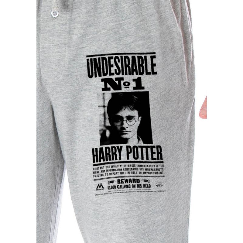 Harry Potter Adult Mens' Undesirable No 1 Wanted Poster Pajama Lounge Pants, 3 of 4