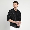 Campus Sutra Men Men's Onyx Black Pavement Shirt - 3 of 4