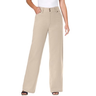 Woman Within Women's Plus Size Perfect Cotton Wide-Leg Denim Jean