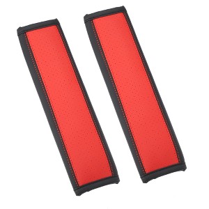 Unique Bargains Universal Seat Belt Shoulder Pad Car Safety Strap Covers Neck Mat for Comfortable Driving Faux Leather Hole 9.65"x2.56" 2 Pcs - 1 of 4