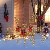 LuxenHome 3-Piece Rattan and Iron Deer Family Outdoor Holiday Decoration with Lights Multicolored - 2 of 4