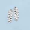 Ross-Simons 10.00 ct. t.w. CZ Inside-Outside Hoop Earrings in Sterling Silver - 3 of 4