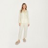 Anna-Kaci Lounge Women's 2-Piece Set Long Sleeve Button Front Pajama Top with Lace Trim Collar and Relaxed Fit Pants - 3 of 4