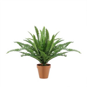 Northlight Potted Artificial Green Boston Fern Plant - 17.5" - 1 of 4