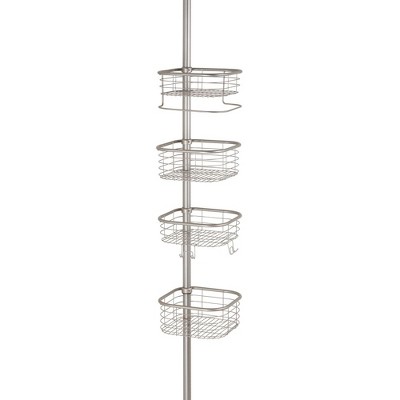 Mdesign Metal Bathroom Shower Constant Tension Pole Caddy, 4 Baskets Target
