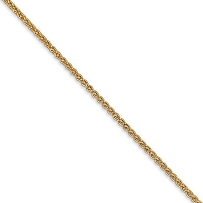 Black Bow Jewelry 1.65mm, 14k Yellow Gold, Solid Spiga Chain Necklace