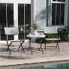 Emma & Oliver Ciel Three Piece Folding Bistro Set in PE Rattan with Metal Frames for Indoor and Outdoor Use - image 2 of 4