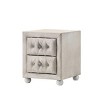 GlasFlength Nightstands Nightstand Modern Bedside Table Accent Bedside End Table with 2 Drawers for Bedroom Modern, Beige, 17"*17"*17" - 3 of 4