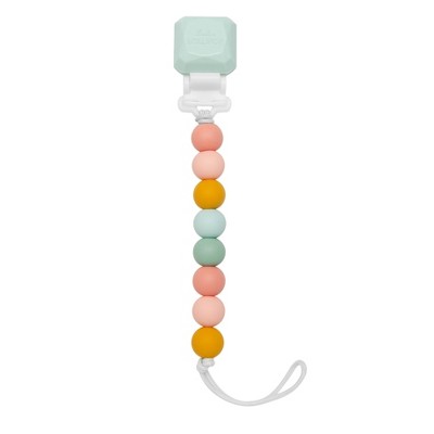 Loulou Lollipop Gem Silicone Pacifier Clip - Rainbow