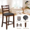 Tangkula Set of 4 Bar Stool Vintage Upholstered Dining Chair with Backrest and Footrest Brown&Gray - 4 of 4