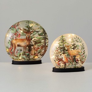 8"H & 10"H Sullivans Christmas LED Tabletop Woodland Lights Set of 2, Multicolor, Indoor Christmas Decor - 1 of 4