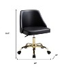 HomeRoots Black and Gold Faux Leather Adjustable Height Swivel Rolling Office Chair - 3 of 4