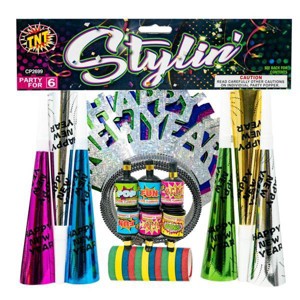 TNT Fireworks Stylin New Years Bag Multipack - 36pk: Celebratory Party Favors, Snappers & Confetti Popper, Safe Use - 1 of 4
