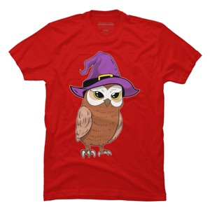 Men's Design By Humans Owl Witch Halloween T Shirt By thebeardstudio T-Shirt - 1 of 4