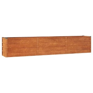 vidaXL - Garden Raised Bed Planter Flower Box Outdoor Patio Rusty corten Steel - Durable Weathering Steel, Ample Space - 94.5"x15.7"x17.7" - 1 of 4