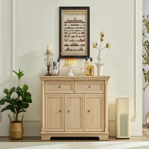 Resenkos Three-door Two-drawer Kitchen Storage Cabinet, Large Wall Cabinet with Drawers and Doors in Roman Column Shape, Wooden Coffee Bar, - 1 of 4