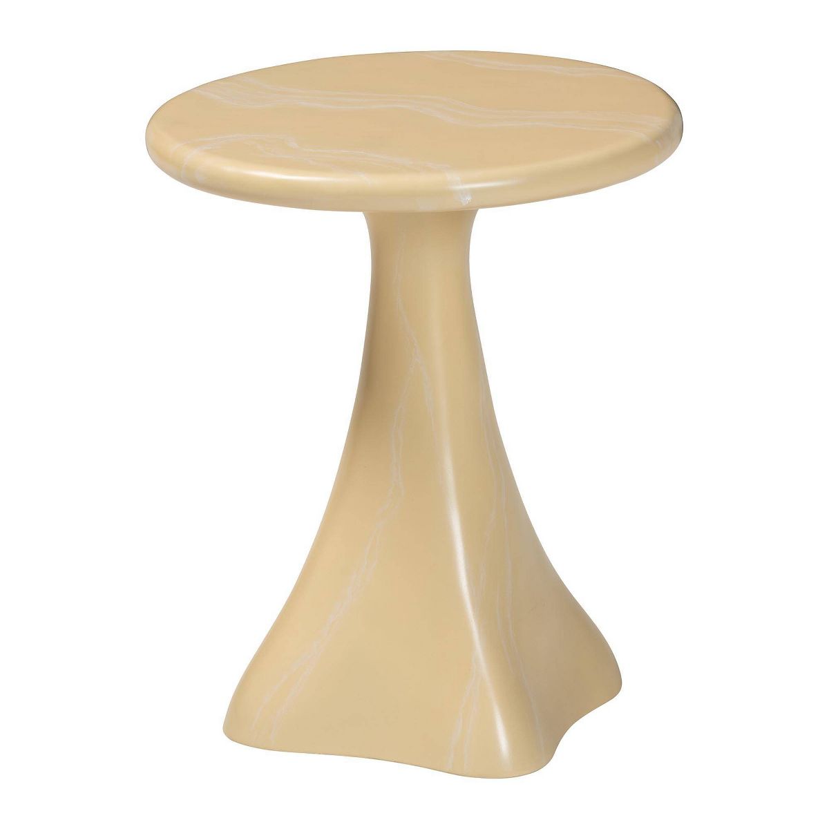 bali & pari Aponi Marbled Resin End Table Cream