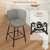 Arceso Upgrade Enlarged Seat Swivel Bar Stools Set of 2, 26 Inch Counter Height Bar Stools, Thickened Faux Leather Barstools with Backs - 2 of 4