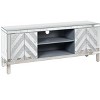 TV Stand for 65+ Inch TV, Mirror Console Table with Diamond Glass Doors and Open Storage Space, TV Cabinet - 2 of 4