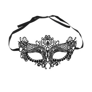 Unique Bargains Lace Half Face Party Mask Black 1 Pc - 1 of 4