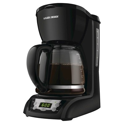 BLACK+DECKER DLX1050B 12-Cup Programmable Coffeemaker, Black