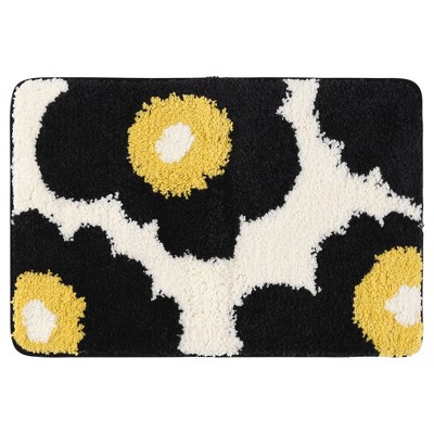 Unique Bargains Soft Plush & Fluffy Reversible Non-Slip Extra Thick Microfiber Printing Quick Dry Bathroom Mat