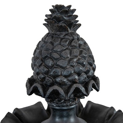 Deep Espresso 3-Tier Fiberglass Outdoor Water Fountain with Pineapple Top