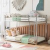 Okak 77.1IN Twin-Over-Twin Size Metal Floor Bunk Bed, Twin Bed with Ladder and Safety Guardrail, Kids Bunk Beds for Bedroom, Dormitory, Silver - 2 of 4