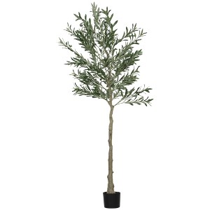 Aghana Digitals 70.9" Faux Olive Tree with Silk Leaves & Fruits, Lifelike Indoor Fake Plant in - 1 of 4