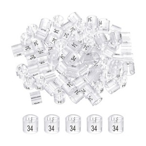Unique Bargains Plastic Reusable Easy to Recognize Clothes Hanger Sizer Marker Garment Color Coding Clear 100 Pcs - 1 of 4