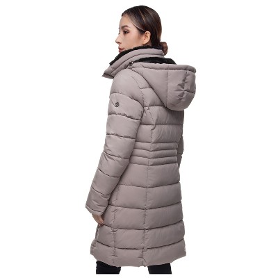 Rokka&Rolla Women's Heavy Long Winter Coat with Fleece Hood Parka Jacket-Fig, size X Large — фото 6
