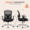 Wooakway Mesh Home Office Desk Chair with Adjustable Height Lumbar Support 360¡ãSwivel Arm - 3 of 4