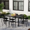 WestinTrends Playa 7-Piece Outdoor Metal Rectangle Patio Dining Table Set With Stackable Plastic Dining Chairs For 6 - 2 of 4