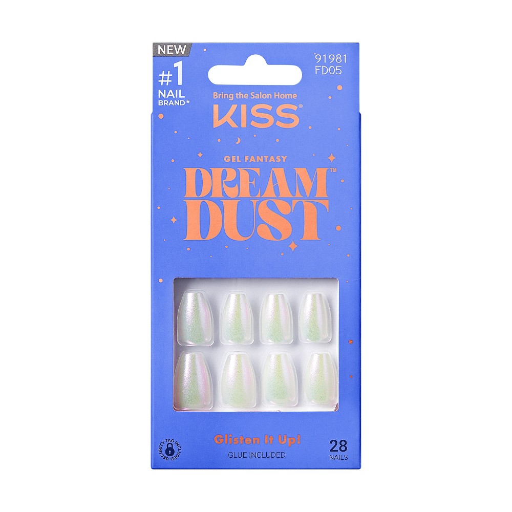 Photos - Manicure Cosmetics KISS Products Gel Fantasy Dreamdust Fake Nails - Fancy That - 31ct