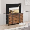 Fabric Dresser with 10 Storage Drawer for Bedroom,55" TV Stand with Power Outlet,Sturdy Metal Frame, Wood Tabletop for Guest Room, Closet, Entryway - 3 of 4