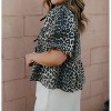 Women's Leopard Tie Front Top - MIOU MUSE S - 2 of 4