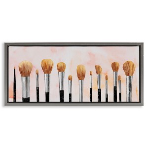 Stupell Industries Pink Makeup Brush Collection, 31" x 14" - 1 of 4