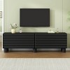 70.8" Modern Wavy Door TV Stand with Adjustable Shelves and Cable Holes, Media Console for TVs up to 75"-3irtyhousy - 2 of 4