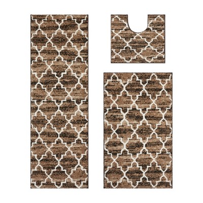 Savio Collection 100% Micro Polyester 3 Piece Bath Rug Set - Better Trends