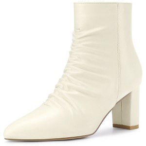 Perphy Women's Pointed Toe Slouched Chunky Heels Ankle Boots - 1 of 3