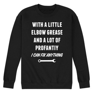 Men's - Instant Message - Elbow Grease And Profanity Graphic Fleece Sweatshirt - 1 of 4