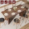 Homhougo 71 Inch Rectangular Dining Table for 6, Rustic Farmhouse Tall Kitchen Table with Large Tabletop Walnut - 4 of 4