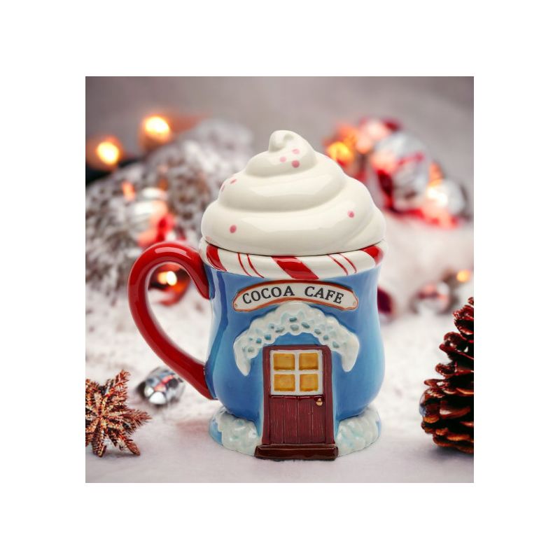 Kevins Gift Shoppe Ceramic Christmas Santas Village Covered Mug, 2 of 4