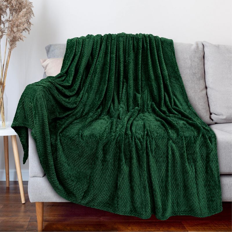 PAVILIA Lightweight Fleece Throw Blanket for Couch, Soft Warm Flannel Blankets for Bed, 1 of 7