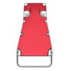 vidaXL Folding Sun Lounger with Head Cushion Powder-coated Steel Red - 2 of 4