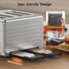 Teendow 4 Slice Toaster 1800W, Touchscreen Stainless Steel Digital Smart Toaster with Dual Controls, 6 Shade Levels - 2 of 4